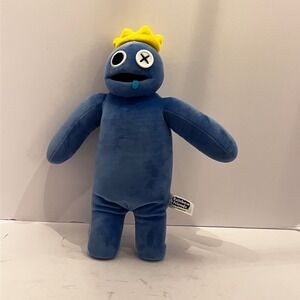 Rainbow Friends Blue Plush Toy King Crown Stuffed Character Roblox Game